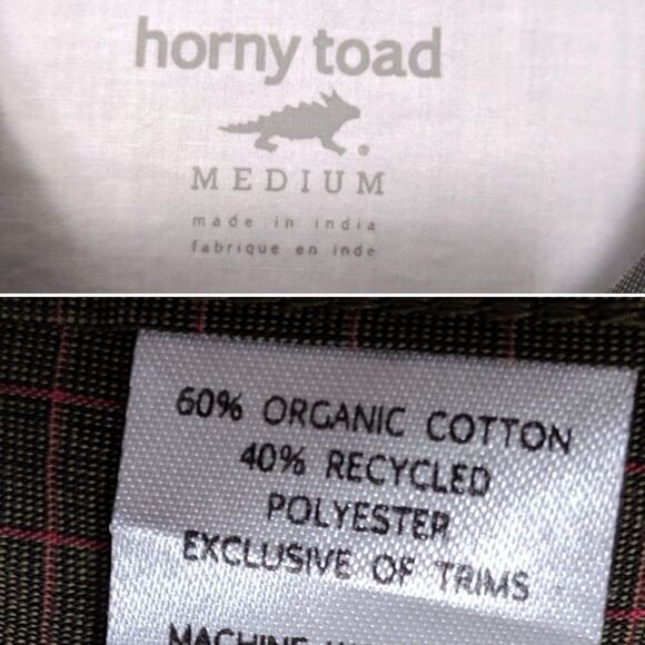 HORNY TOAD Brown Check Button Up Shirt M - Picture 8 of 9